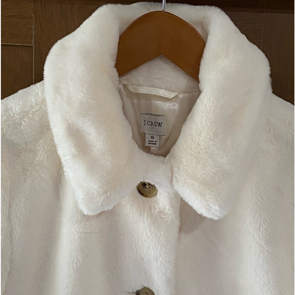 J. Crew Factory Faux Fur Coat Size 6 - Picture 8 of 16